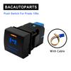 12V Blue Orange Light Latching Momentary Push Switch 22 X 22mm For Toyota Prado 150 Series Camry Hiace Corolla RAV4 Land Cruiser