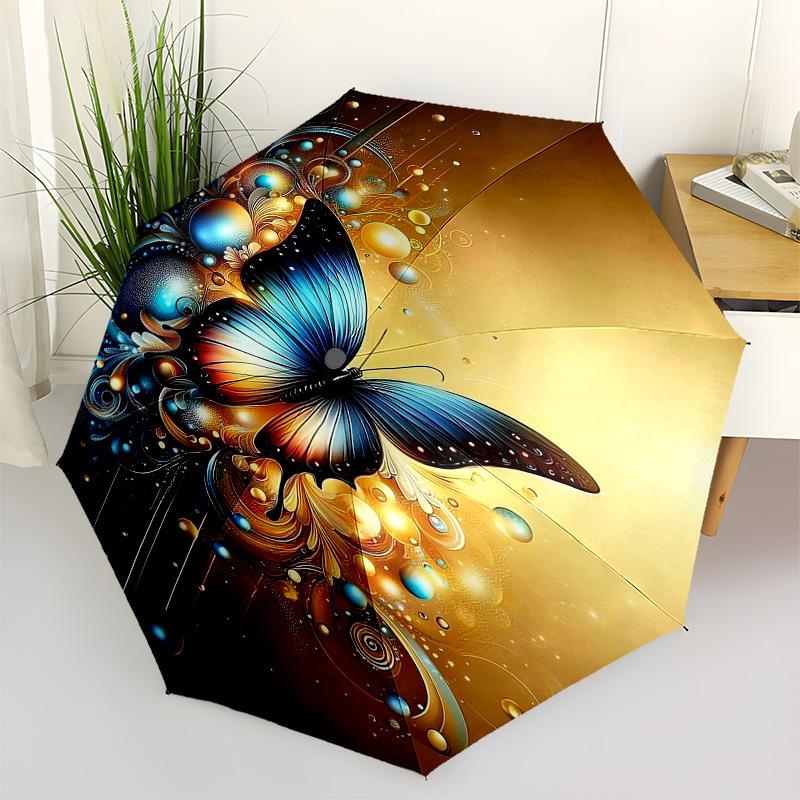 

1pc Butterfly Dream Umbrella with Plastic Handle,Vibrant Cartoon Pattern,Multi-functional UmbrellaPT073