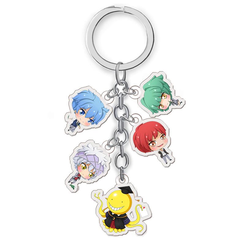 Ansatsu Kyoushitsu Acrylic Keychain Set: Five Cute Anime Ornaments 27mm Size