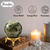 Certified Green Tourmaline in Quartz Crystal Ball for Meditation - Premium Crystal Vastu Items for Home and Feng Shui Items