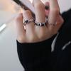 Lightweight 925 Fashionable Sterling Silver Ring Featuring Black Stone Zirconia