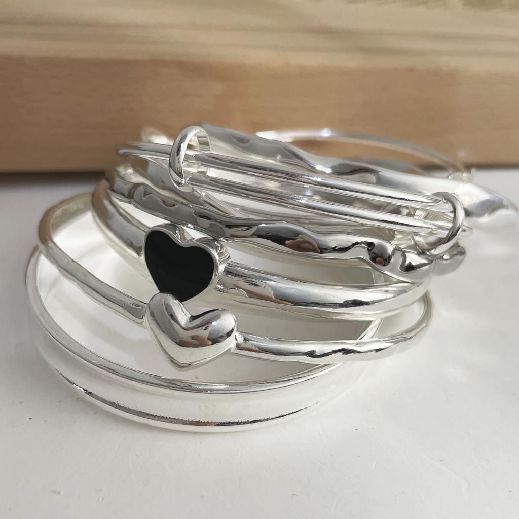 100% Massives 925 Sterling Silber Metallarmband für Damen Herren Vintage Handgefertigt Schlicht Geburtstag Geschenk S-B451