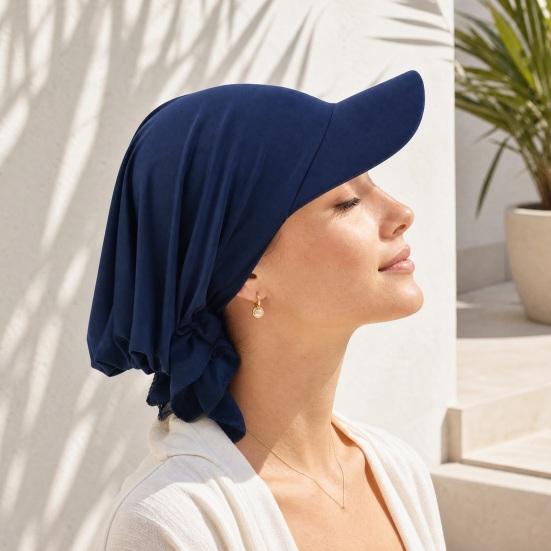 Women Turban Hat, Ethnic Style Sun Protection Hat with Widened Brim, Toe-Cap Fit Sun Hat for Outdoor Activities Hiking Beach Travel