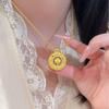 Retro Lucky Star Wheel Rotating Necklace Starry Sky Compass Copper Plated Real Gold Pendant Premium Light Luxury Design Sense Necklace