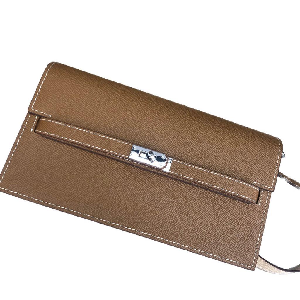 Foreign Trade Cross-border Explosion, Palm Pattern Kelly Bag, Genuine Leather Fashion Versatile Messenger Bag, Textured Cowhide Underarm Shoulder Bag