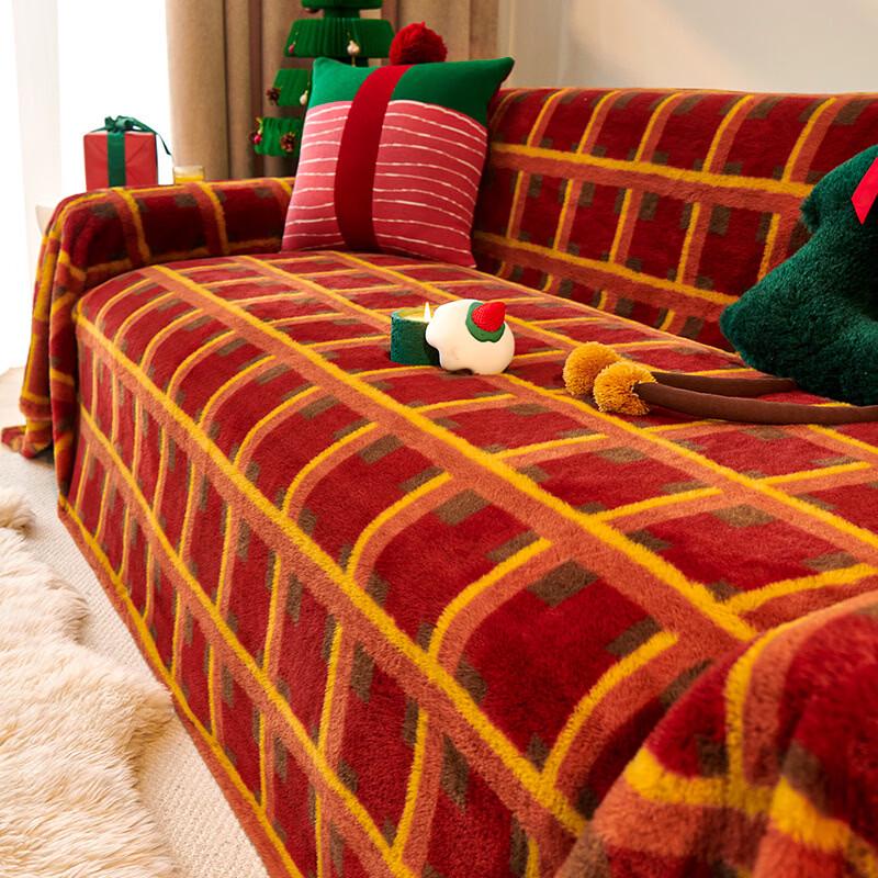 Handun Festive Plaid Sofa Throw