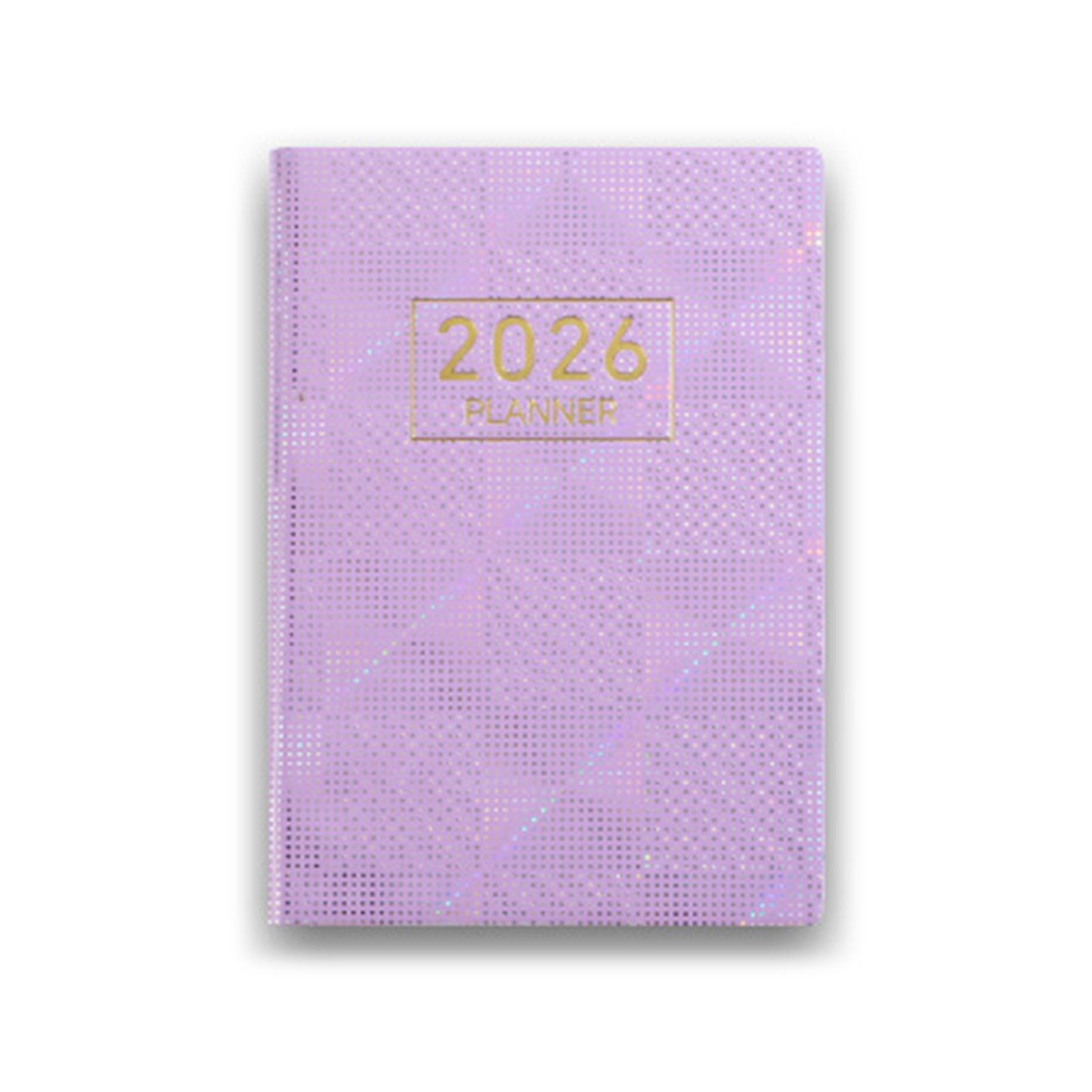 

2026 Laser Holographic Weekly Planner A7 Size Daily Calendar Organizer with PU Leather Cover and Paper for Office School Use