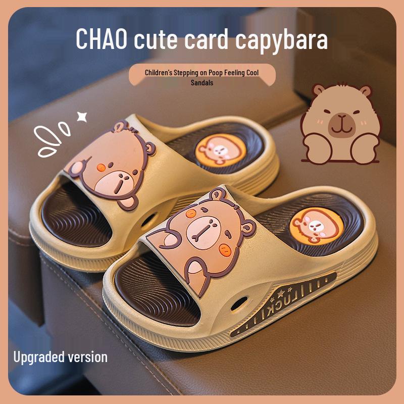 2025 Capybara Boys' Non-slip Summer Slippers for Big Kids & Toddlers
