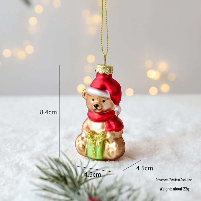 NUCHI Glass Christmas Ornaments: Santa, Snowman, Tree & Colored Balls Decorations