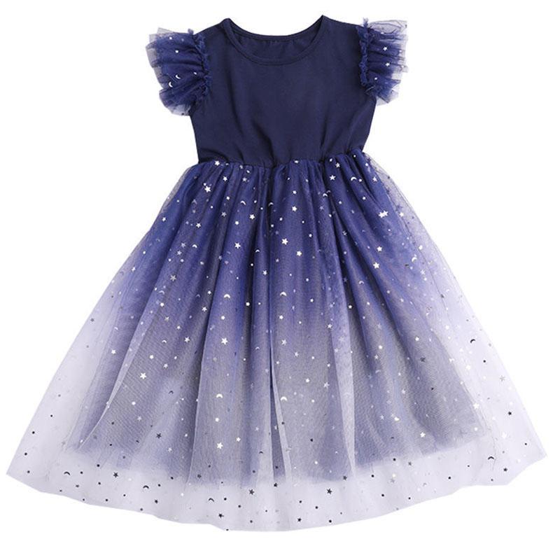 Children's Clothing Girls Dress Spring and Summer Big Children's Princess Dress Net Red Fairy Gradient Dress Tutu Skirt Mesh Skirt
