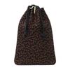 Used Indenya INDEN-YA Drawstring Purse Large Cutout Bag Women's Men's Koshu Inden Leather 3004 Made In Japan Dragonfly (Black X Red)