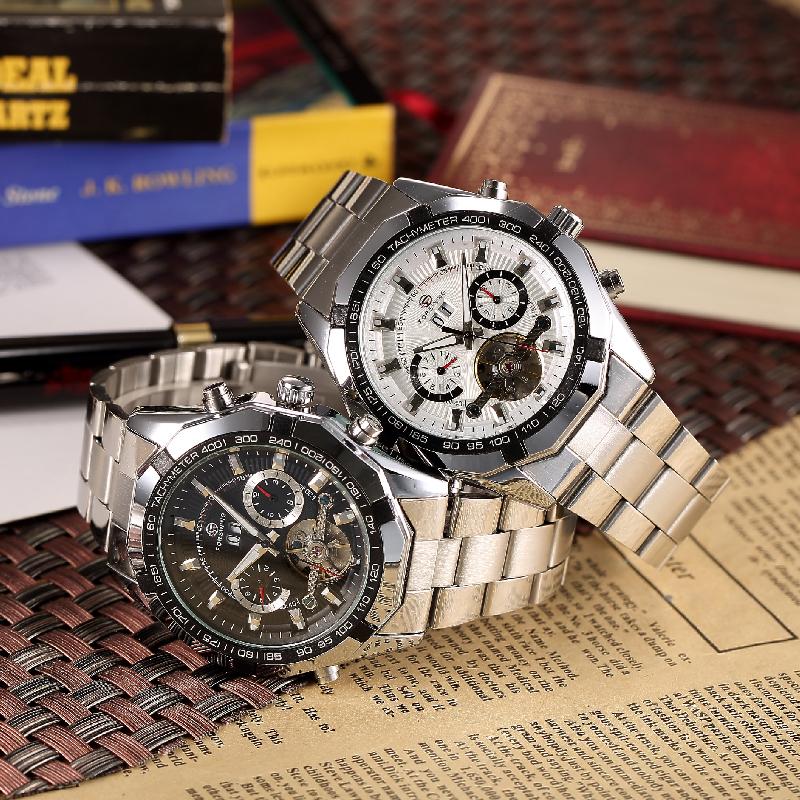 FORSINING Classic Automatic Sport Men Watch Tourbillon Mechanical Skeleton Multifunctional Date Day Month Male Casual Wristwatch