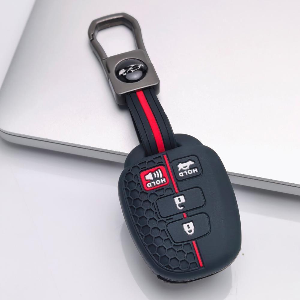 Silicone Key Cover keychain for Toyota Corolla Camry RAV4 Highlander Prado, Fits Toyota Corolla Camry RAV4 Yaris Hilux Highlander Prado Vios Fortuner