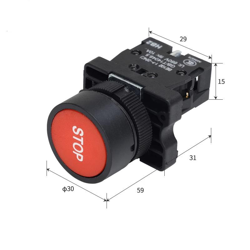 22mm Start Stop Button with The Arrow Symbol XB2 Flat Touch Switch Button Momentary Button Switch Plastic Red/Green Push Buttons Switches4