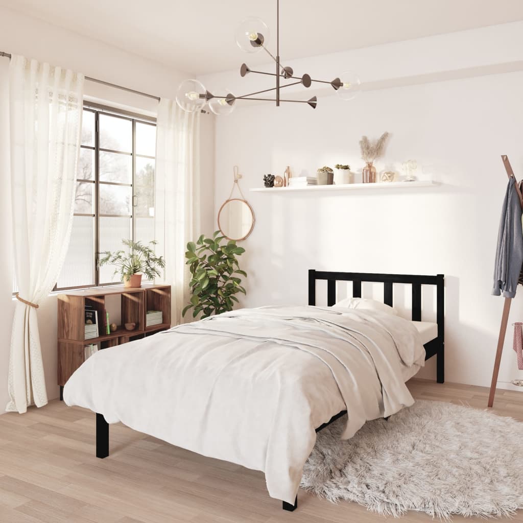 Solid Wood Bed Frame Without Mattress Black
