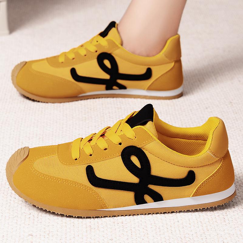 Dexun Shoes Women's 2025 New Autumn Thick-soled Sneakers Breathable Mesh Soft-soled Sports Shoes