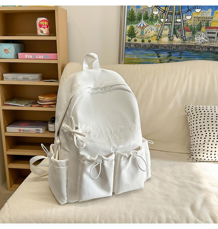 Schoolbag1011 Large Capacity School Bag Female Junior High School Student Cute Bow High School Student Backpack Female Macaron Backpack