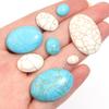 10pcs/Lot Oval Turquoises Cabochons Cameo For Jewelry Making Natural Stone Beads Cabochon Flatback Cabochon DIY Necklace Rings