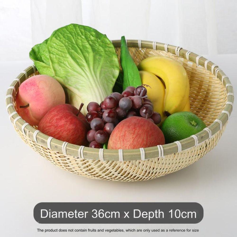 

Корзина для хранения ручной работы Круглая бамбуковая корзина Высококачественная корзина для слива 36CM