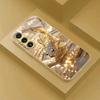 Goudvis design geëlektroplateerde glazen telefoonhoes geschikt voor Samsung Galaxy S26 S25 S24 S23 S22 S20 FE/Ultra/Plus harde hoes