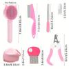 8-piece Cat Brush Beauty Kit with Pet Nail Clippers and Files Pet Self-cleaning Kit Flea Comb Pet Shampoo Bath Brush Pet Sheddin