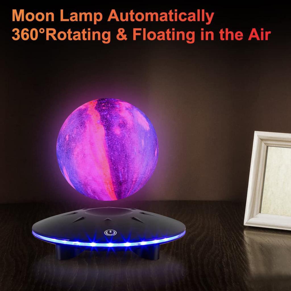 Vnemofey Floating Globe with LED Light Base, Magnetic Levitation Globe Lamp Ball World Map Display Gadget, Home Room and Office Desk Decor, Creative