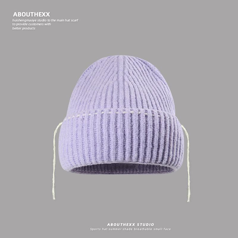 Autumn and Winter Warm Hat for Women New Style Wool Hat Korean Style Versatile Outdoor Headband Knit Hat Cold Hat Men