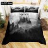 Wolf-Print Bettwäsche-Set Einzelbettgröße für Kinder Jungen Schlafzimmer Nebelbett Bettbezug-Set Deckenbezug Wildtiere Dekor 3 Teile