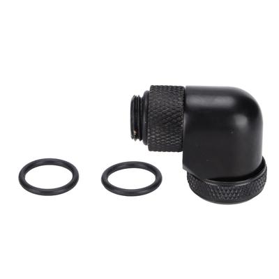 Water Cooling Fitting 360 Degree Rotating Computer WaterCooled AntiDropping Hard Tube Connector(Black )