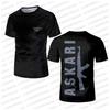 ASKARI Design Partita di Pugilato 3D Maglietta a Maniche Corte da Uomo Rete Traspirante Magliette Sportive da Uomo per Allenamento Outdoor T