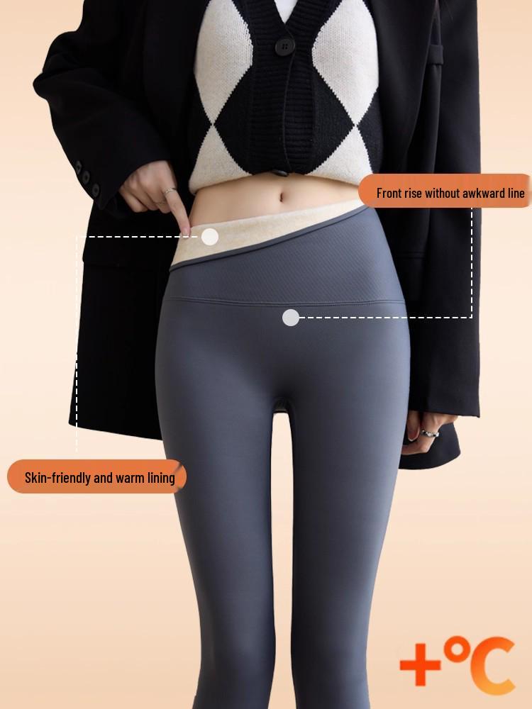 Women's High Waist Hip-Lifting Winter Yoga Pants - Velvet Thickened, Warm, Slimming, Non-Bulky (2025 New Style)