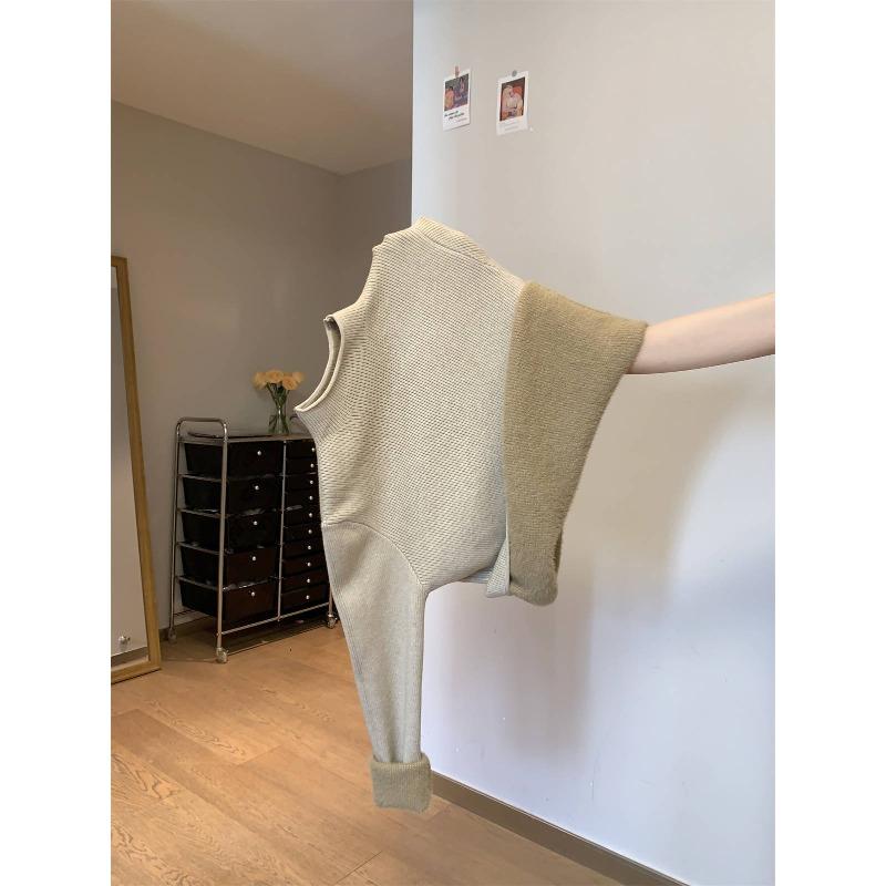 Semi-turtleneck Knitted Sweater Women's Spring Fleece Thickened Inner Backing Top Basic Casual Versatile Sweater