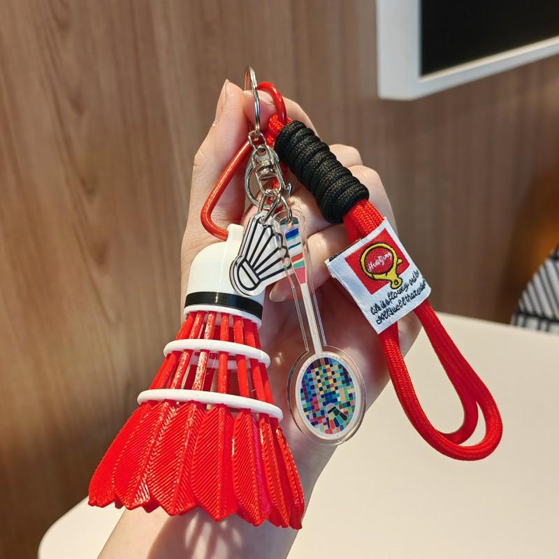 Rainbow Badminton Pendant Creative Sports Backpack Decoration Advanced Key Chain High-value Gift