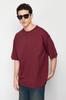 Men's Fashion T-Shirt Crew Neck Short Yellow Oversize Wide Cut Basic 100% Cotton T-Shirt