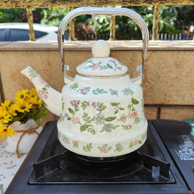 Emaille-Wasserkessel, türkische Teekanne mit Sieb, 1,7 l, Krug für Camping im Innenbereich