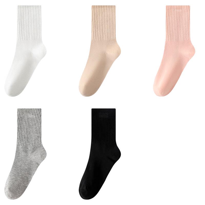 LANGSHA Girls' Mid-Calf Cotton Socks