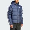 Adidas Essentials Midweight Down Hooded Jacket with Three Stripes Men Outerwear Ink-Blue IK3213