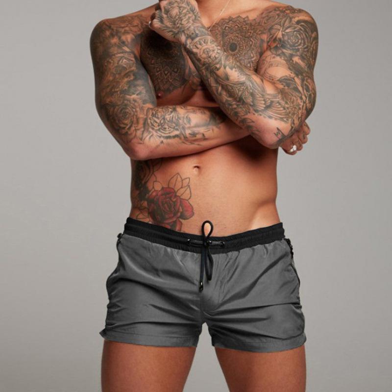 Men s Quick-Dry Color Block Beach and Sports Shorts with Liner
