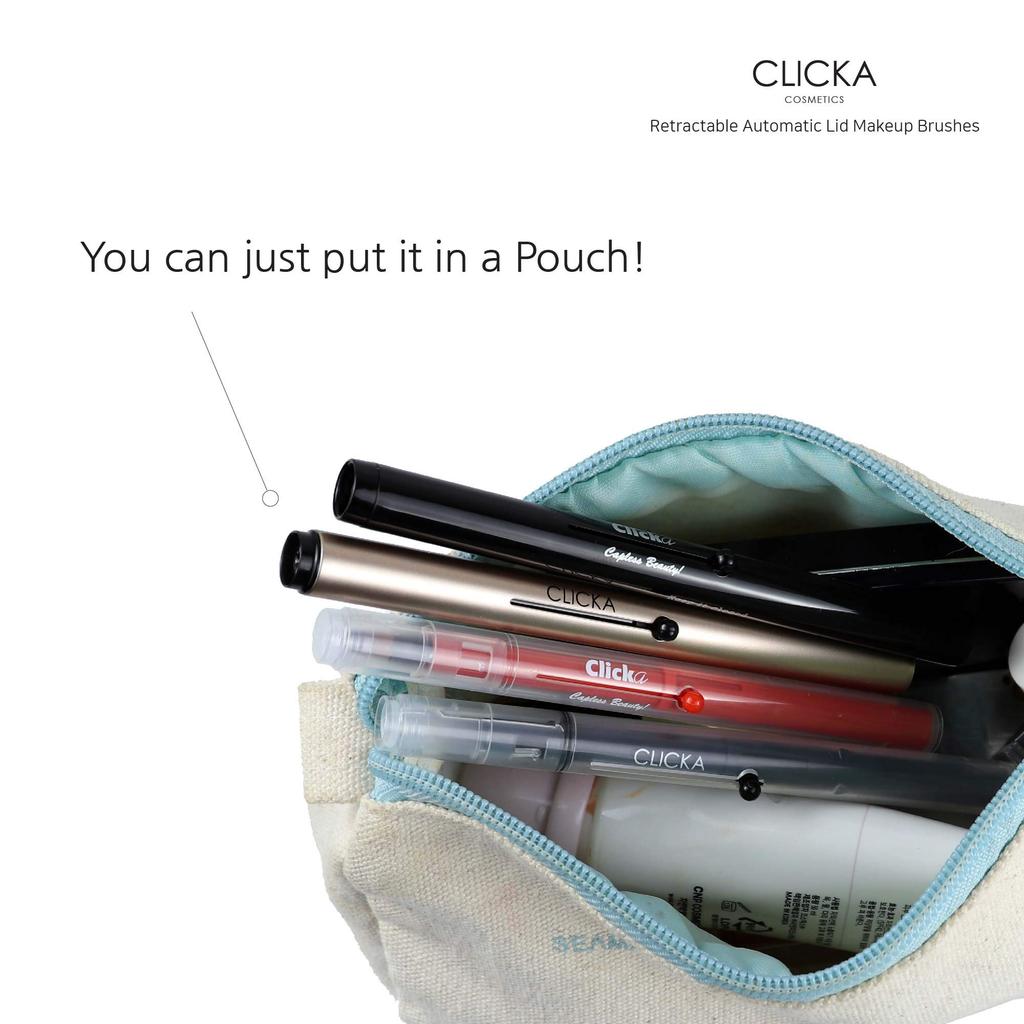 CLICKA Retractable Makeup Premium Synthetic Bristle Sponge Brush Brush, [LM602]