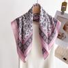 New cashew herringbone and linen small square scarf silk scarf imitation velvet scarf shawl sun protection scarf women's