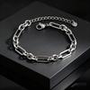 Men's Minimalist Classic Square Chain Bracelet Silver Color Adjustable Links Wristband Stylish Punk Jewelry Gifts