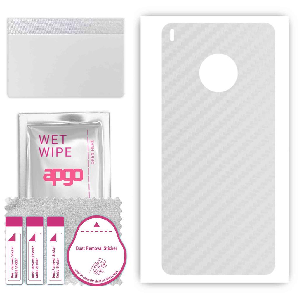 apgo Protective Skin Sticker for the back compatible with Huawei Y9a, Wrap Film, Foil, Vinyl - Pattern Transparent Carbon