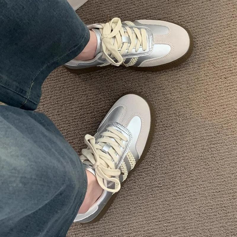 Lace Women's Shoes Summer New Spring and Autumn Flat-bottomed Versatile Casual Board Shoes Sports Shoes