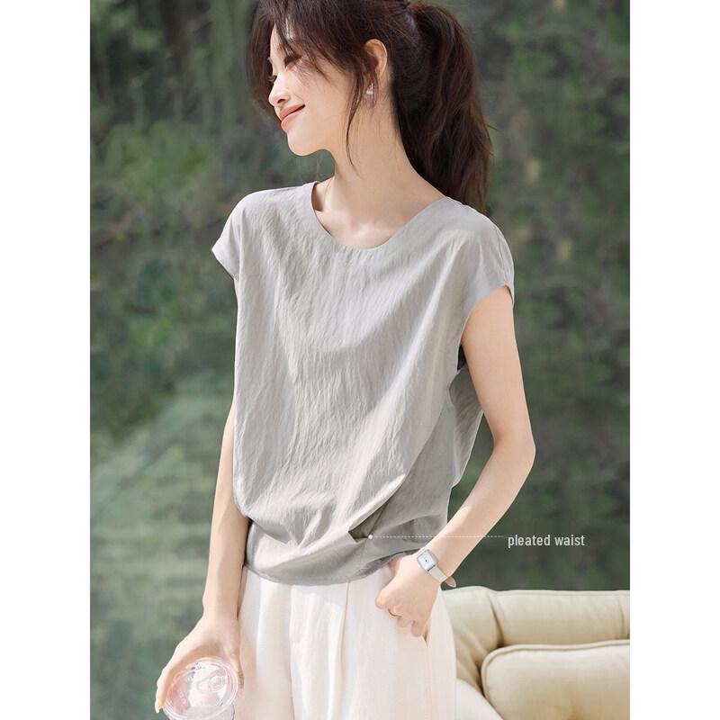 

Women s Casual Back-Slit Waist-Cinching Blouse XL