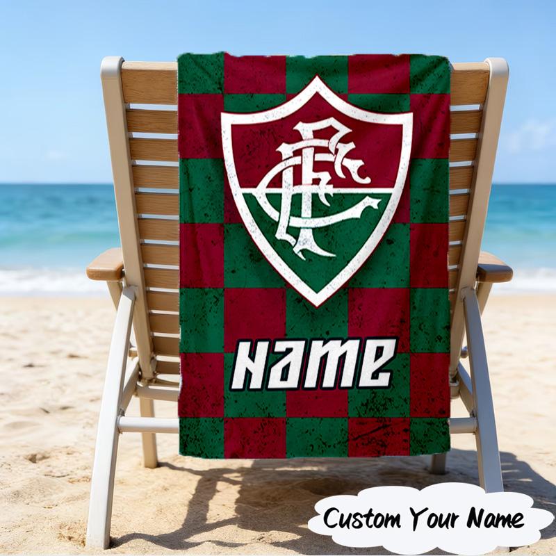 1PC Custom Name Beach Towel Love Fluminense Beach Towel, Suitable for Camping, Travel, Beach Accessories, Super Absorbent, Family Gift