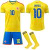 Camisa de Futebol da Colômbia para a Copa do Mundo de 2026 para Crianças e Adultos JAMES #10