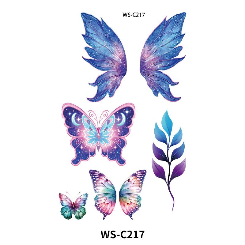 New Colored Butterfly Ins Style Tattoo Stickers Waterproof Arm Advanced Stage Performance Makeup Face