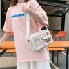 Embroidery Bear Canvas Shoulder Bag Solid Color Shoulder Bag Cute Transparent Itabag  Gift