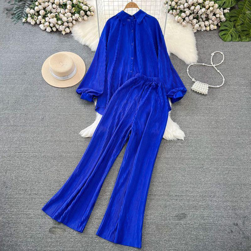 Sanzhai Ruched Socialite Lantern Single-Breasted Fashion Suit