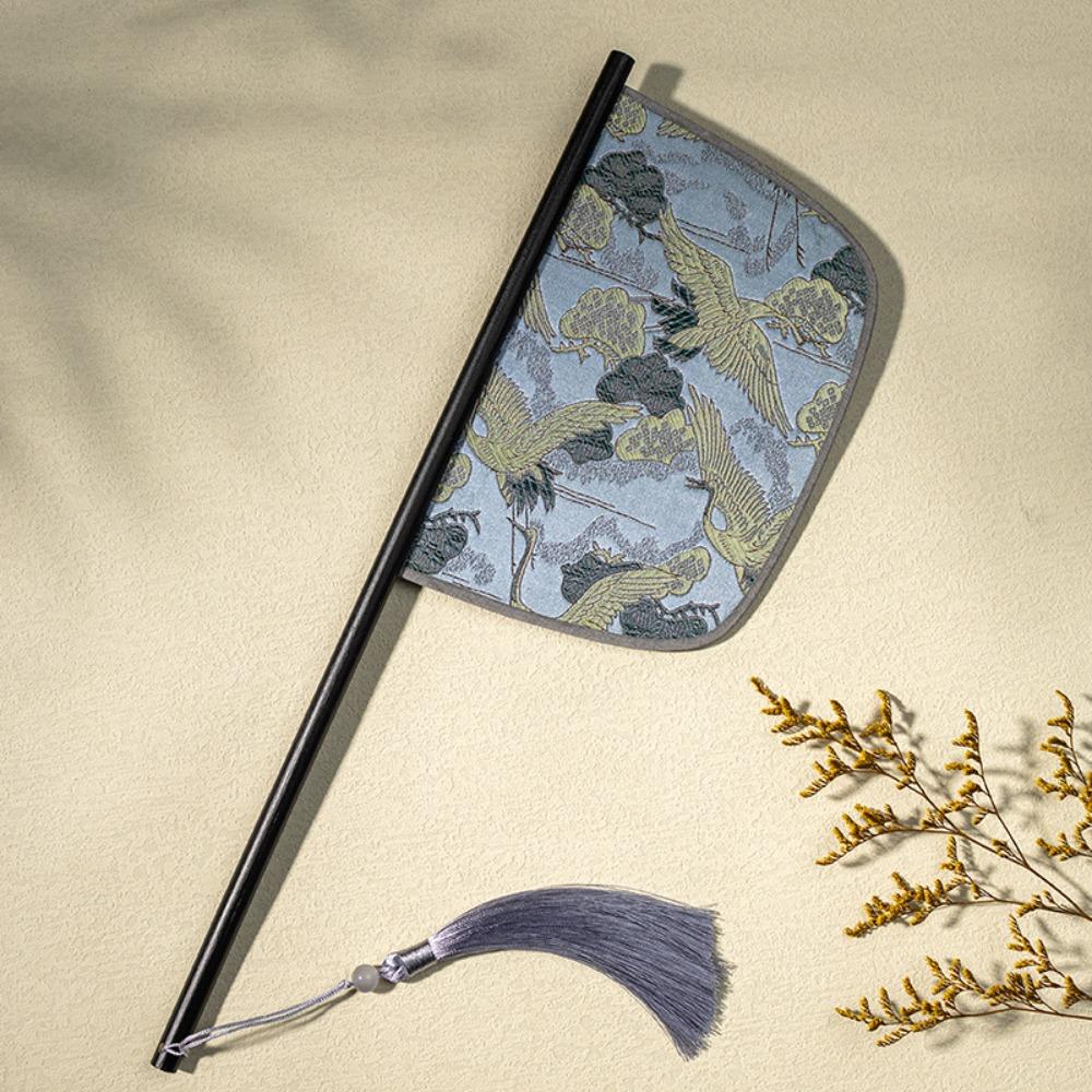 Long Handle Chinese Style Fan Exquisite Decorative Fan Home Decoration Hand Held Fans  Summer